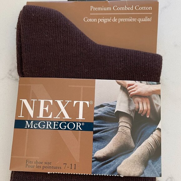 McGregor Next Premium Combed Cotton Nylon Crew Socks Brown Shoe Sz 7-11 - Picture 2 of 6